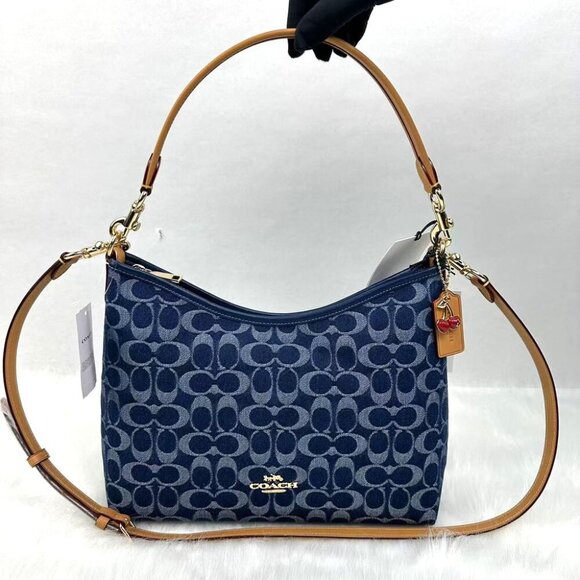 NWT Coach Denim Shoulder Bag - Trendy Style - Picture 1 of 4